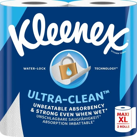 Kleenex Keukenpapier - Keukenrol Ultra Clean - 12 Maxi XL Rollen - Voordeelverpakking 2 Kleenex Keukenpapier - Keukenrol Ultra Clean - 12 Maxi XL Rollen - Voordeelverpakking - Afbeelding 2