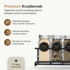 Comforder Kruidenrek Ophangbaar - Kruiden Organizer - 4 Kruidenrekken - Voor 24 Kruidenpotjes - Zwart 15 Comforder Kruidenrek Ophangbaar - Kruiden Organizer - 4 Kruidenrekken - Voor 24 Kruidenpotjes - Zwart -SolisVac Plus Shop 550x550 1339