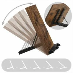 Acaza Leesstandaard - Boekenhouder - Boekensteun - Opvouwbare En Verstelbare Kookboekdisplay - Rustiek Bruin -SolisVac Plus Shop 550x550 1364