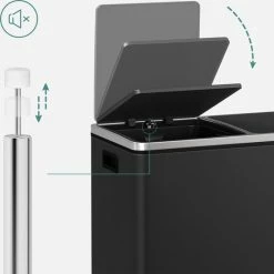 O'DADDY® Prullenbak Afvalscheiding - Vuilnisbak 60L (2x 30L) - 59 X 65 X 32 Cm - Zwart 18 O'DADDY® Prullenbak Afvalscheiding - Vuilnisbak 60L (2x 30L) - 59 X 65 X 32 Cm - Zwart -SolisVac Plus Shop 550x550 1375