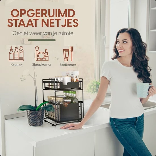 Clear Living Gootsteenkast Organizer - Keukenkast Organizer - Keuken Organizer - Gootsteen Organizer - Zwart 5 Clear Living Gootsteenkast Organizer - Keukenkast Organizer - Keuken Organizer - Gootsteen Organizer - Zwart - Afbeelding 5