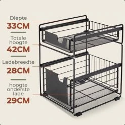 Clear Living Gootsteenkast Organizer - Keukenkast Organizer - Keuken Organizer - Gootsteen Organizer - Zwart 23 Clear Living Gootsteenkast Organizer - Keukenkast Organizer - Keuken Organizer - Gootsteen Organizer - Zwart -SolisVac Plus Shop 550x550 1408