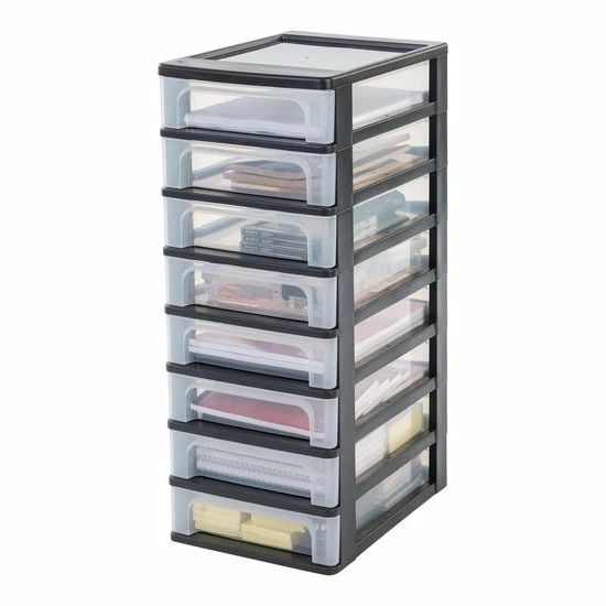 IRIS OHYAMA IRIS Organizer Chest Ladesysteem A4 - 8 Kleine Lades - 8 X 4L - Kunststof - Zwart/Transparant 4 IRIS OHYAMA IRIS Organizer Chest Ladesysteem A4 - 8 Kleine Lades - 8 X 4L - Kunststof - Zwart/Transparant - Afbeelding 4