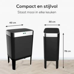 Loftey Sensor Prullenbak 60 Liter – Touch Free Afvalbak - Afvalemmer - Afvalscheiding 2x30L - Keuken - Zwart/RVS 12 Loftey Sensor Prullenbak 60 Liter – Touch Free Afvalbak - Afvalemmer - Afvalscheiding 2x30L - Keuken - Zwart/RVS -SolisVac Plus Shop 550x550 1472