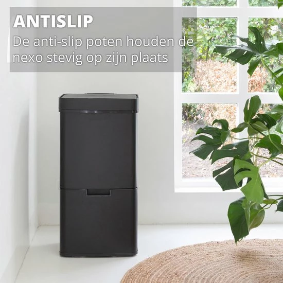 Homra Nexo Afvalscheiding Sensor Prullenbak Zwart 72 Liter - 3 Vakken - 2x12L+48L - Infrarood Sensor - Design Trio Afvalemmer - Afvalscheidingsprullenbak - Keuken Afvalemmer - Recycle Afvalbak - Hygiënisch - Kantoor Vuilbak - Elektrisch - Vuilnisbak 9 Homra Nexo Afvalscheiding Sensor Prullenbak Zwart 72 Liter - 3 Vakken - 2x12L+48L - Infrarood Sensor - Design Trio Afvalemmer - Afvalscheidingsprullenbak - Keuken Afvalemmer - Recycle Afvalbak - Hygiënisch - Kantoor Vuilbak - Elektrisch - Vuilnisbak - Afbeelding 9