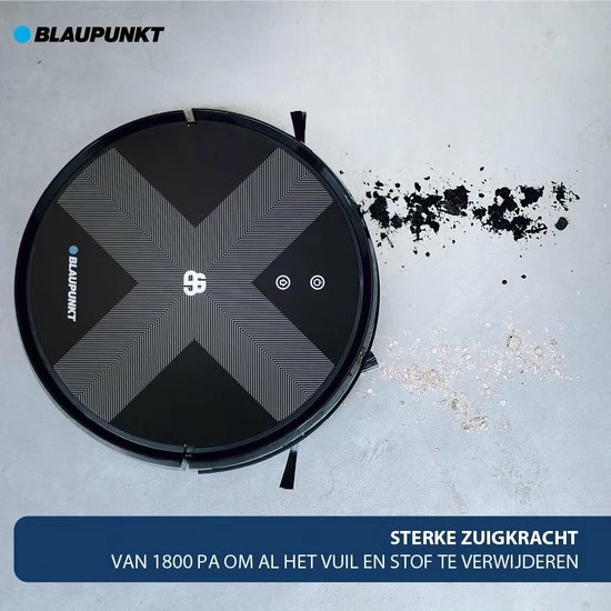 Blaupunkt Bluebot XVAC BPK-VCBB1XVB – Robotstofzuiger Met Optie Tot Dweilfunctie – Slimme Gyro Navigatie 11 Blaupunkt Bluebot XVAC BPK-VCBB1XVB – Robotstofzuiger Met Optie Tot Dweilfunctie – Slimme Gyro Navigatie - Afbeelding 11