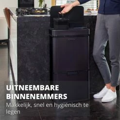 Homra Nexo Afvalscheiding Sensor Prullenbak Zwart 72 Liter - 3 Vakken - 2x12L+48L - Infrarood Sensor - Design Trio Afvalemmer - Afvalscheidingsprullenbak - Keuken Afvalemmer - Recycle Afvalbak - Hygiënisch - Kantoor Vuilbak - Elektrisch - Vuilnisbak 21 Homra Nexo Afvalscheiding Sensor Prullenbak Zwart 72 Liter - 3 Vakken - 2x12L+48L - Infrarood Sensor - Design Trio Afvalemmer - Afvalscheidingsprullenbak - Keuken Afvalemmer - Recycle Afvalbak - Hygiënisch - Kantoor Vuilbak - Elektrisch - Vuilnisbak -SolisVac Plus Shop 550x550 152