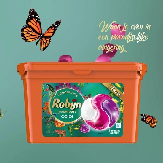 Robijn Paradise Secret 3 In 1 Wascapsules - 4 X 15 Wasbeurten - Voordeelverpakking 2 Robijn Paradise Secret 3 In 1 Wascapsules - 4 X 15 Wasbeurten - Voordeelverpakking - Afbeelding 2