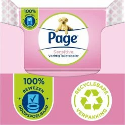Page Vochtig Toiletpapier - 12 X 38 Stuks - Sensitive Vochtig Wc Papier - Voordeelverpakking