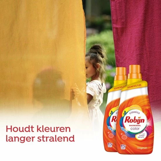Robijn Klein & Krachtig Color Vloeibaar Wasmiddel - 2 X 34 Wasbeurten - Voordeelverpakking 4 Robijn Klein & Krachtig Color Vloeibaar Wasmiddel - 2 X 34 Wasbeurten - Voordeelverpakking - Afbeelding 4