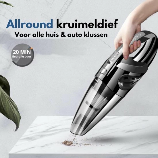 VAIVE Kruimeldief Snoerloos - Kruimelzuiger - Zwart / Grijs 2 VAIVE Kruimeldief Snoerloos - Kruimelzuiger - Zwart / Grijs - Afbeelding 2