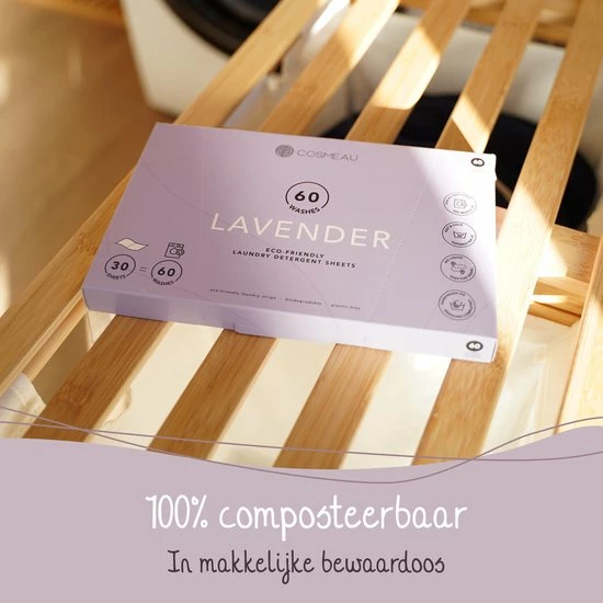 Cosmeau Wasstrips 120 Wasbeurten Lavendel Wasmiddel Wasvellen Detergent Sheets Eco Laundry Strips - Plasticvrij Biologisch Eco 8 Cosmeau Wasstrips 120 Wasbeurten Lavendel Wasmiddel Wasvellen Detergent Sheets Eco Laundry Strips - Plasticvrij Biologisch Eco - Afbeelding 8