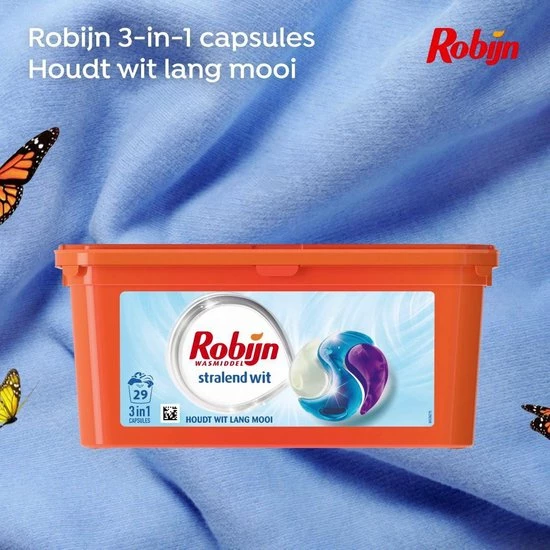 Robijn Stralend Wit Wascapsules - 3 X 29 Wasbeurten - Halfjaarbox 2 Robijn Stralend Wit Wascapsules - 3 X 29 Wasbeurten - Halfjaarbox - Afbeelding 2