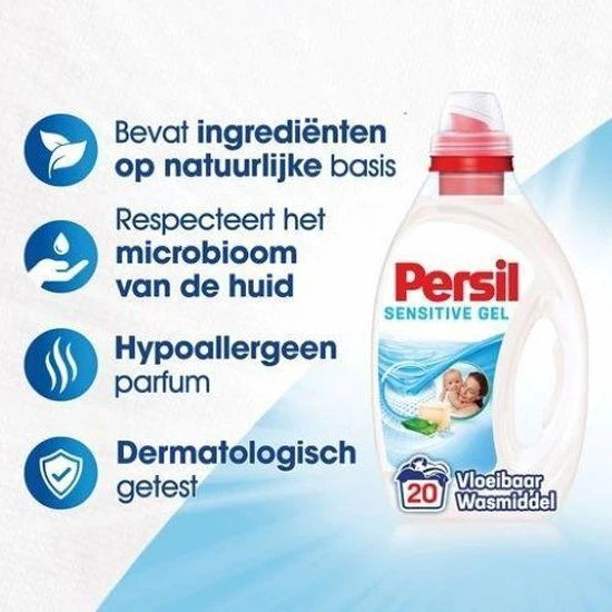 Persil Sensitive Gel - Vloeibaar Wasmiddel - Baby En Gevoelige Huid - Voordeelverpakking - 6 X 20 Wasbeurten 16 Persil Sensitive Gel - Vloeibaar Wasmiddel - Baby En Gevoelige Huid - Voordeelverpakking - 6 X 20 Wasbeurten - Afbeelding 16