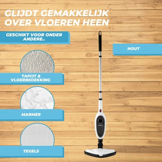 Media Evolution STEAM-IT 2 In 1 Stoomreiniger Én Handstomer - Met Opzetstukken Voor Alle Vloeren, Bank, Badkamer En Tapijt - Wit 9 Media Evolution STEAM-IT 2 In 1 Stoomreiniger Én Handstomer - Met Opzetstukken Voor Alle Vloeren, Bank, Badkamer En Tapijt - Wit - Afbeelding 9