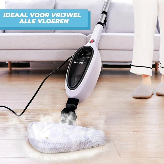 Media Evolution STEAM-IT 2 In 1 Stoomreiniger Én Handstomer - Met Opzetstukken Voor Alle Vloeren, Bank, Badkamer En Tapijt - Wit 12 Media Evolution STEAM-IT 2 In 1 Stoomreiniger Én Handstomer - Met Opzetstukken Voor Alle Vloeren, Bank, Badkamer En Tapijt - Wit - Afbeelding 12
