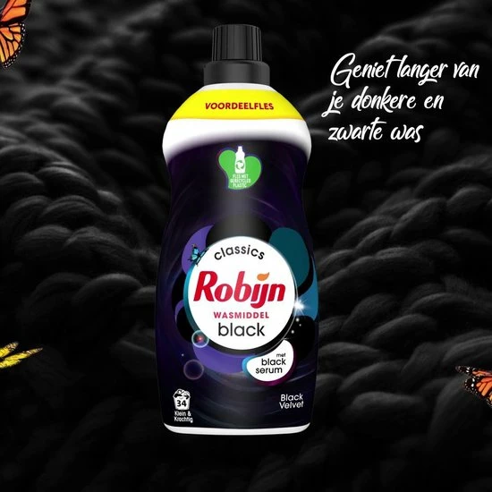 Robijn Klein & Krachtig Black Velvet Vloeibaar Wasmiddel - 2 X 34 Wasbeurten - Voordeelverpakking 2 Robijn Klein & Krachtig Black Velvet Vloeibaar Wasmiddel - 2 X 34 Wasbeurten - Voordeelverpakking - Afbeelding 2