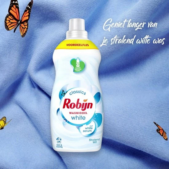 Robijn Klein & Krachtig Classics Stralend Wit Vloeibaar Wasmiddel - 2 X 34 Wasbeurten - Voordeelverpakking 2 Robijn Klein & Krachtig Classics Stralend Wit Vloeibaar Wasmiddel - 2 X 34 Wasbeurten - Voordeelverpakking - Afbeelding 2