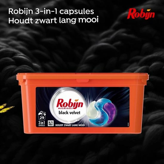 Robijn Black Velvet Wascapsules - 3 X 29 Wasbeurten - Halfjaarbox 2 Robijn Black Velvet Wascapsules - 3 X 29 Wasbeurten - Halfjaarbox - Afbeelding 2
