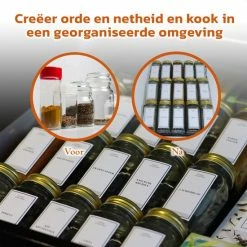 24 Glazen Kruidenpotjes Vierkant Met Deksel - Kruidenstrooier - Voorraadpotten - Keuken Organizer - Complete Set Met Strooideksels, Voorbedrukte & Blanco Stickers, Trechter En Stift - Inhoud 120 Ml - Goud 18 24 Glazen Kruidenpotjes Vierkant Met Deksel - Kruidenstrooier - Voorraadpotten - Keuken Organizer - Complete Set Met Strooideksels, Voorbedrukte & Blanco Stickers, Trechter En Stift - Inhoud 120 Ml - Goud -SolisVac Plus Shop 550x550 401