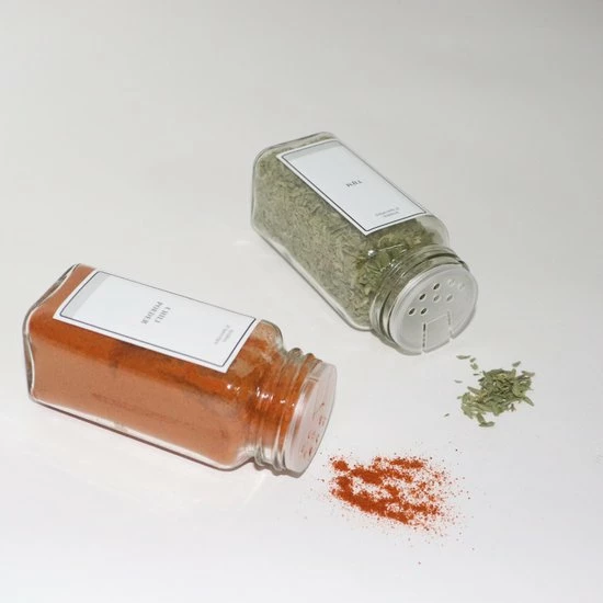 24 Glazen Kruidenpotjes Vierkant Met Deksel - Kruidenstrooier - Voorraadpotten - Keuken Organizer - Complete Set Met Strooideksels, Voorbedrukte & Blanco Stickers, Trechter En Stift - Inhoud 120 Ml - Goud 10 24 Glazen Kruidenpotjes Vierkant Met Deksel - Kruidenstrooier - Voorraadpotten - Keuken Organizer - Complete Set Met Strooideksels, Voorbedrukte & Blanco Stickers, Trechter En Stift - Inhoud 120 Ml - Goud - Afbeelding 10