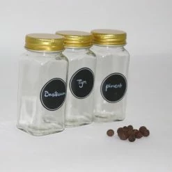 24 Glazen Kruidenpotjes Vierkant Met Deksel - Kruidenstrooier - Voorraadpotten - Keuken Organizer - Complete Set Met Strooideksels, Voorbedrukte & Blanco Stickers, Trechter En Stift - Inhoud 120 Ml - Goud 25 24 Glazen Kruidenpotjes Vierkant Met Deksel - Kruidenstrooier - Voorraadpotten - Keuken Organizer - Complete Set Met Strooideksels, Voorbedrukte & Blanco Stickers, Trechter En Stift - Inhoud 120 Ml - Goud -SolisVac Plus Shop 550x550 405