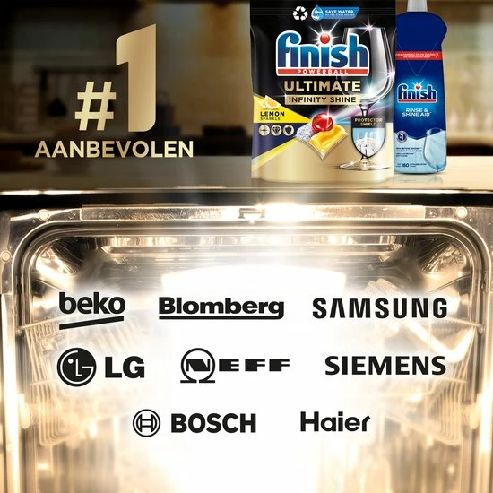 Finish Ultimate Infinity Shine Citroen Vaatwastabletten - 80 Capsules 4 Finish Ultimate Infinity Shine Citroen Vaatwastabletten - 80 Capsules - Afbeelding 4