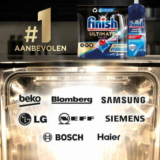 Finish Ultimate All In One Regular Vaatwastabletten - 42 Capsules 9 Finish Ultimate All In One Regular Vaatwastabletten - 42 Capsules - Afbeelding 9