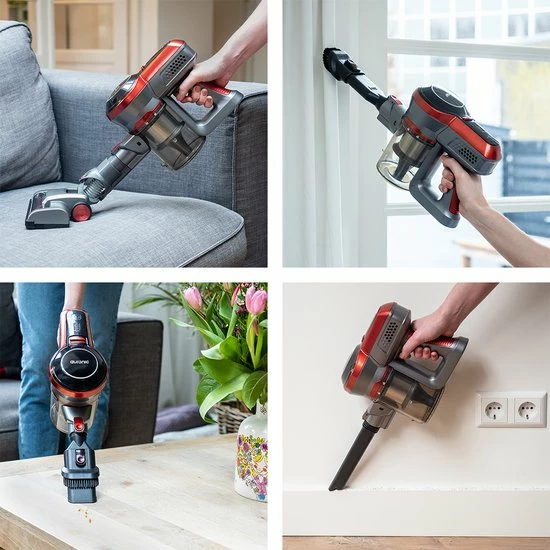 Auronic Steelstofzuiger - Draadloos - 4-in-1 - Op Batterij - 160W - Rood/Grijs 8 Auronic Steelstofzuiger - Draadloos - 4-in-1 - Op Batterij - 160W - Rood/Grijs - Afbeelding 8
