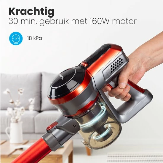 Auronic Steelstofzuiger - Draadloos - 4-in-1 - Op Batterij - 160W - Rood/Grijs 9 Auronic Steelstofzuiger - Draadloos - 4-in-1 - Op Batterij - 160W - Rood/Grijs - Afbeelding 9