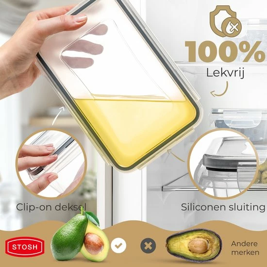 Vershoudbakjes - Meal Prep Bakjes - Lunchbox - Diepvriesbakjes - Vershouddoos - Vershoudbakjes Set - Plastic Bakjes - Voedselcontainer - Magnetron Bakjes Met Deksel - 16 Stuks - BPA Vrij - Stosh 2 Vershoudbakjes - Meal Prep Bakjes - Lunchbox - Diepvriesbakjes - Vershouddoos - Vershoudbakjes Set - Plastic Bakjes - Voedselcontainer - Magnetron Bakjes Met Deksel - 16 Stuks - BPA Vrij - Stosh - Afbeelding 2