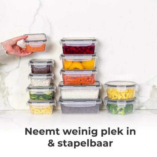 Vershoudbakjes - Meal Prep Bakjes - Lunchbox - Diepvriesbakjes - Vershouddoos - Vershoudbakjes Set - Plastic Bakjes - Voedselcontainer - Magnetron Bakjes Met Deksel - 16 Stuks - BPA Vrij - Stosh 8 Vershoudbakjes - Meal Prep Bakjes - Lunchbox - Diepvriesbakjes - Vershouddoos - Vershoudbakjes Set - Plastic Bakjes - Voedselcontainer - Magnetron Bakjes Met Deksel - 16 Stuks - BPA Vrij - Stosh - Afbeelding 8