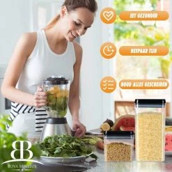 Grilla Voorraadpotten - Luchtdichte Deksels - 7 Stuks - Voorraadbussen - Kunststof 11 Grilla Voorraadpotten - Luchtdichte Deksels - 7 Stuks - Voorraadbussen - Kunststof -SolisVac Plus Shop 550x550 5