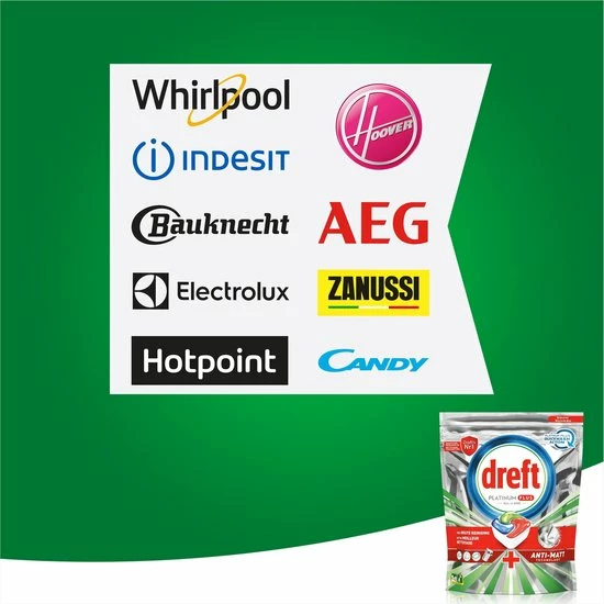 Dreft Platinum Plus All In One - Vaatwastabletten - Voordeelverpakking 5x19 Stuks 8 Dreft Platinum Plus All In One - Vaatwastabletten - Voordeelverpakking 5x19 Stuks - Afbeelding 8