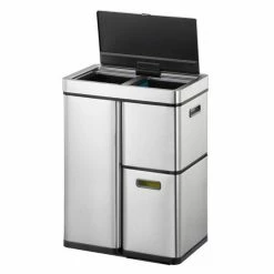 EKO Mirage Plus Sensor Afvalscheider Prullenbak - 35 + 15 + 15 L - Mat RVS -SolisVac Plus Shop 550x550 590