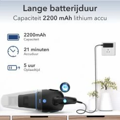 MooSoo Kruimeldief Snoerloos - Handstofzuiger - Kruimelzuiger - Nat & Droog - Sterke Zuigkracht - 8500PA - Longlife Filter - Black Friday -SolisVac Plus Shop 550x550 616