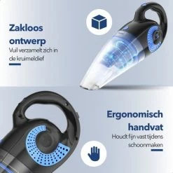MooSoo Kruimeldief Snoerloos - Handstofzuiger - Kruimelzuiger - Nat & Droog - Sterke Zuigkracht - 8500PA - Longlife Filter - Black Friday -SolisVac Plus Shop 550x550 618