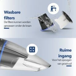 MooSoo Kruimeldief Snoerloos - Handstofzuiger - Kruimelzuiger - Nat & Droog - Sterke Zuigkracht - 8500PA - Longlife Filter - Black Friday -SolisVac Plus Shop 550x550 619