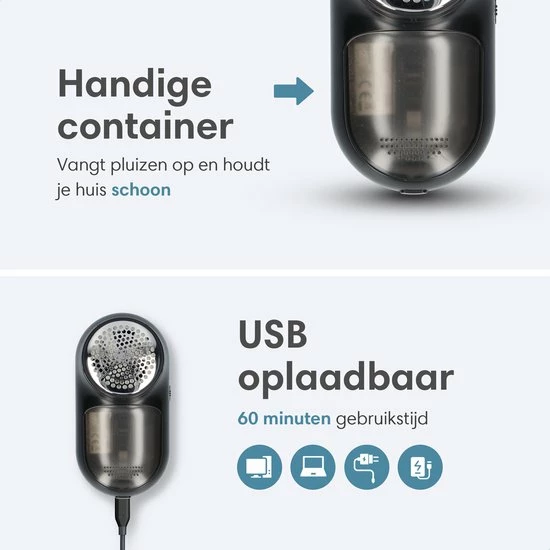 Lifeproducts Oplaadbare Pluizenverwijderaar - Elektrische Kledingontpluizer Met Antistatische Pluizenborstel - Oplaadbaar - Pluizendief Inclusief 3 Extra Mesjes - Zwart 4 Lifeproducts Oplaadbare Pluizenverwijderaar - Elektrische Kledingontpluizer Met Antistatische Pluizenborstel - Oplaadbaar - Pluizendief Inclusief 3 Extra Mesjes - Zwart - Afbeelding 4