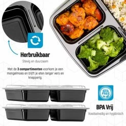 Meal Prep Bakjes - 10 Stuks - 3 Compartimenten - Lunchbox - Diepvriesbakjes - Vershoudbakjes - Plastic Bakjes Met Deksel - Magnetron Bakjes Met Deksel - Meal Prep - Vershouddoos - 1L - BPA Vrij – Fitcrafters 11 Meal Prep Bakjes - 10 Stuks - 3 Compartimenten - Lunchbox - Diepvriesbakjes - Vershoudbakjes - Plastic Bakjes Met Deksel - Magnetron Bakjes Met Deksel - Meal Prep - Vershouddoos - 1L - BPA Vrij – Fitcrafters -SolisVac Plus Shop 550x550 728