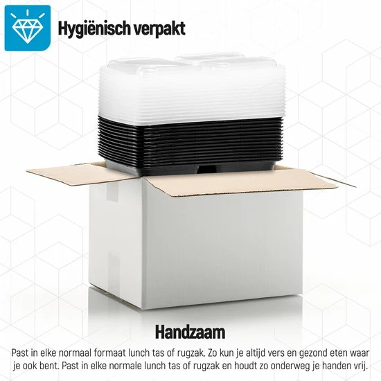 Meal Prep Bakjes - 10 Stuks - 3 Compartimenten - Lunchbox - Diepvriesbakjes - Vershoudbakjes - Plastic Bakjes Met Deksel - Magnetron Bakjes Met Deksel - Meal Prep - Vershouddoos - 1L - BPA Vrij – Fitcrafters 6 Meal Prep Bakjes - 10 Stuks - 3 Compartimenten - Lunchbox - Diepvriesbakjes - Vershoudbakjes - Plastic Bakjes Met Deksel - Magnetron Bakjes Met Deksel - Meal Prep - Vershouddoos - 1L - BPA Vrij – Fitcrafters - Afbeelding 6