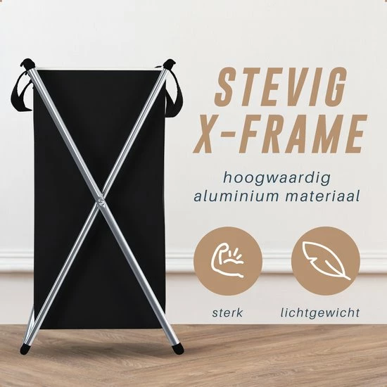 Landys Wasmand 3 Vakken - Opvouwbare Wassorteerder Met NL Opdruk - Aluminium Frame - 90L 6 Landys Wasmand 3 Vakken - Opvouwbare Wassorteerder Met NL Opdruk - Aluminium Frame - 90L - Afbeelding 6