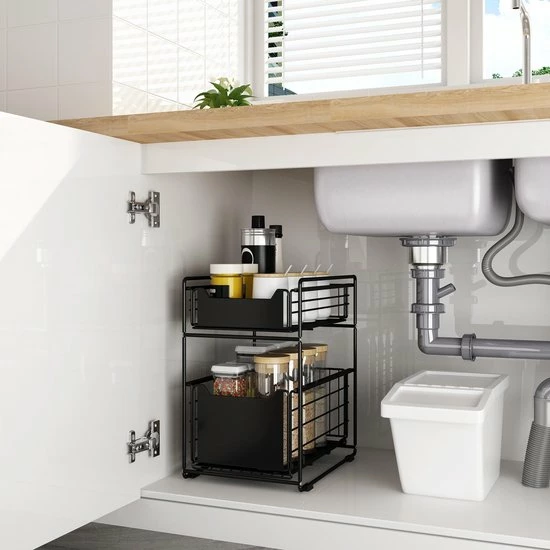 BROËL Organizer – Ladekast - Opbergrek - Aanrecht Organiser – Keuken Organizers - Ladeblok - Kast Organizer - Organizer Lade - Zwart - Ladesysteem - Gootsteen Organizer - Gootsteenkast Organizer - Keukenrek - Tweelaags – Metaal – Antislip 4 BROËL Organizer – Ladekast - Opbergrek - Aanrecht Organiser – Keuken Organizers - Ladeblok - Kast Organizer - Organizer Lade - Zwart - Ladesysteem - Gootsteen Organizer - Gootsteenkast Organizer - Keukenrek - Tweelaags – Metaal – Antislip - Afbeelding 4