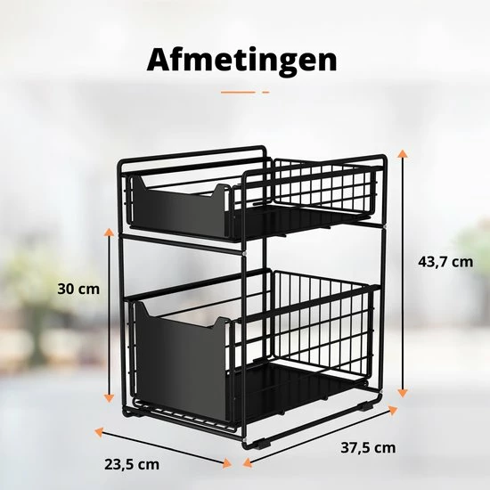 BROËL Organizer – Ladekast - Opbergrek - Aanrecht Organiser – Keuken Organizers - Ladeblok - Kast Organizer - Organizer Lade - Zwart - Ladesysteem - Gootsteen Organizer - Gootsteenkast Organizer - Keukenrek - Tweelaags – Metaal – Antislip 6 BROËL Organizer – Ladekast - Opbergrek - Aanrecht Organiser – Keuken Organizers - Ladeblok - Kast Organizer - Organizer Lade - Zwart - Ladesysteem - Gootsteen Organizer - Gootsteenkast Organizer - Keukenrek - Tweelaags – Metaal – Antislip - Afbeelding 6