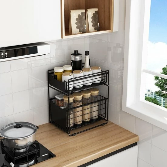 BROËL Organizer – Ladekast - Opbergrek - Aanrecht Organiser – Keuken Organizers - Ladeblok - Kast Organizer - Organizer Lade - Zwart - Ladesysteem - Gootsteen Organizer - Gootsteenkast Organizer - Keukenrek - Tweelaags – Metaal – Antislip 8 BROËL Organizer – Ladekast - Opbergrek - Aanrecht Organiser – Keuken Organizers - Ladeblok - Kast Organizer - Organizer Lade - Zwart - Ladesysteem - Gootsteen Organizer - Gootsteenkast Organizer - Keukenrek - Tweelaags – Metaal – Antislip - Afbeelding 8