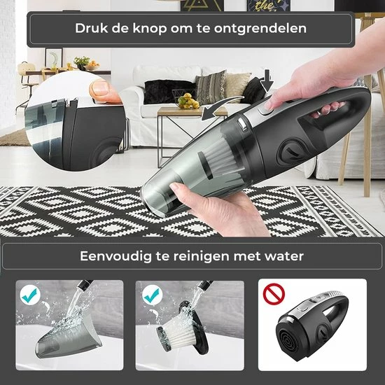 Kruimeldief Snoerloos - Kruimelzuiger Zwart Van Zedar 6 Kruimeldief Snoerloos - Kruimelzuiger Zwart Van Zedar - Afbeelding 6