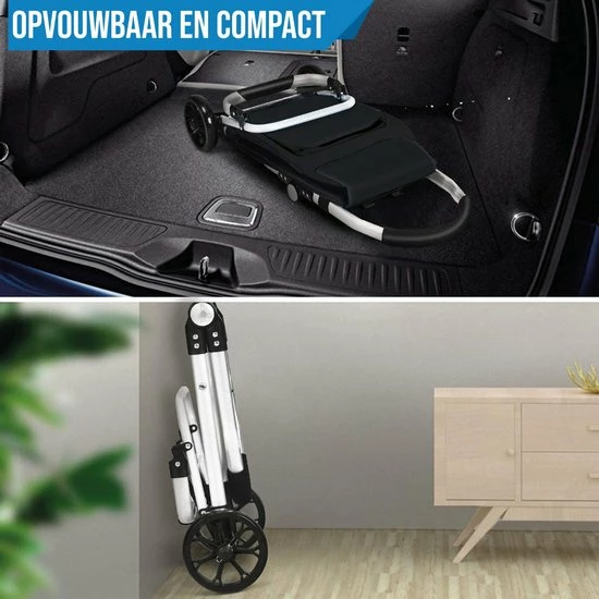 Strex Boodschappentrolley Met Wielen - Opvouwbaar - Afneembare Boodschappentas - Boodschappenwagen 8 Strex Boodschappentrolley Met Wielen - Opvouwbaar - Afneembare Boodschappentas - Boodschappenwagen - Afbeelding 8