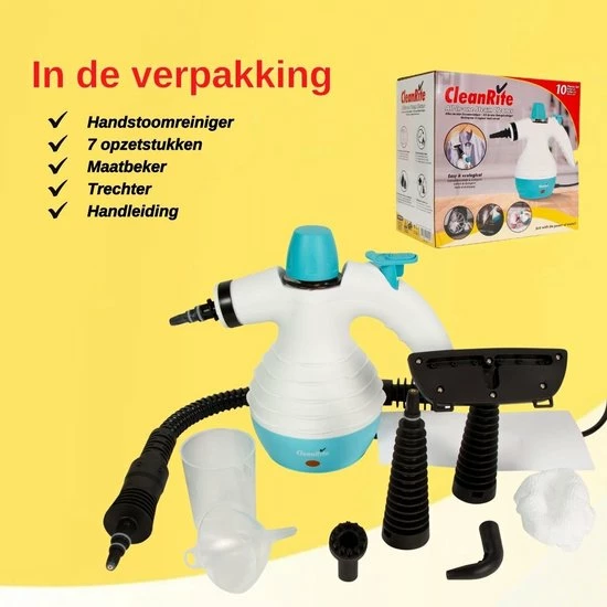 Cleanrite Compact Multipurpose Stoom Reiniger - 10-delige Set - Schoonmaakapparaat - Alles-in-één Handstoomreiniger 8 Cleanrite Compact Multipurpose Stoom Reiniger - 10-delige Set - Schoonmaakapparaat - Alles-in-één Handstoomreiniger - Afbeelding 8
