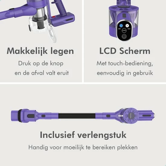 Motionflow Steelstofzuiger Draadloos Zonder Zak - 6 Delige Set - 200 Watt - Uitwasbaar Filter - Ophangsysteem 3 Motionflow Steelstofzuiger Draadloos Zonder Zak - 6 Delige Set - 200 Watt - Uitwasbaar Filter - Ophangsysteem - Afbeelding 3