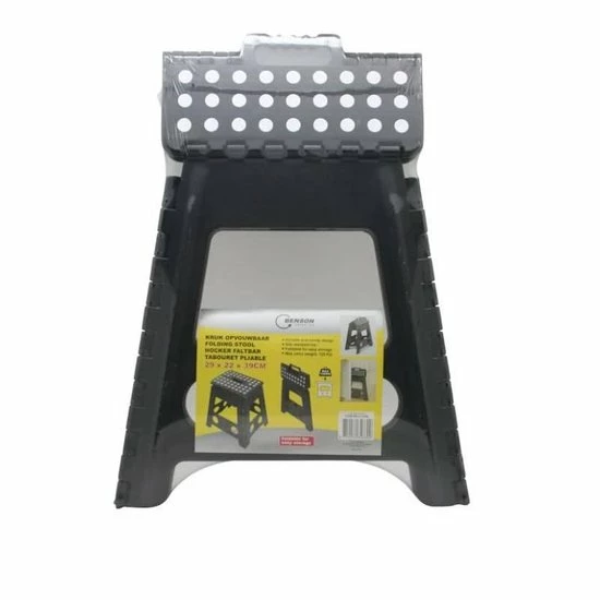 Benson Kruk - Krukje - Keukentrap - Keukentrapje - Opvouwbaar - Zwart Wit - Tot 120 Kg 2 Benson Kruk - Krukje - Keukentrap - Keukentrapje - Opvouwbaar - Zwart Wit - Tot 120 Kg - Afbeelding 2